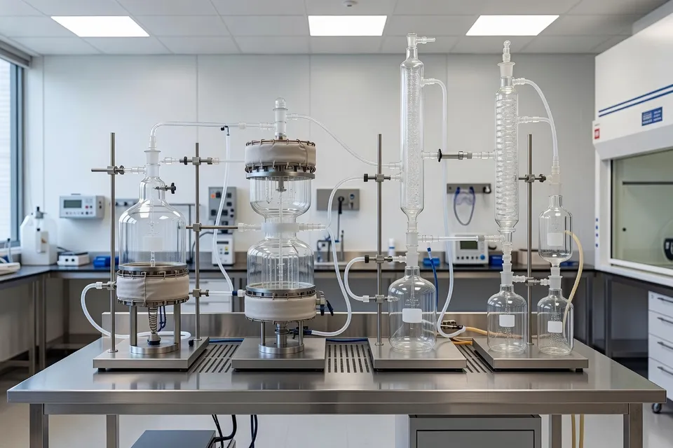 Equipo de laboratorio utilizado para pruebas de despolimerización de plásticos - plascentral.com