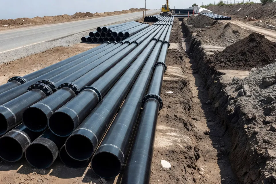 HDPE pipes ready for water infrastructure installation - plascentral.com