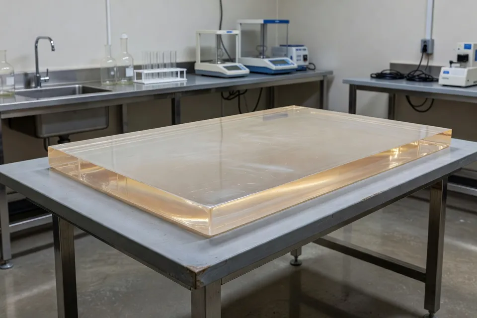 Material polimérico de alto contenido de azufre que muestra textura vítrea - plascentral.com