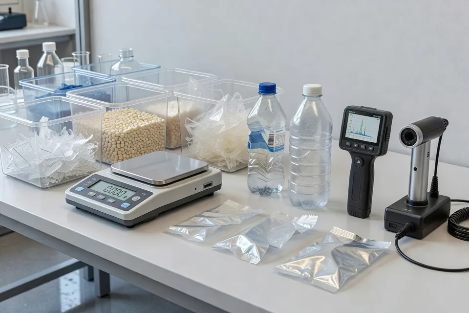 用於測試包裝可回收性的實驗室工作台設置 - plascentral.com