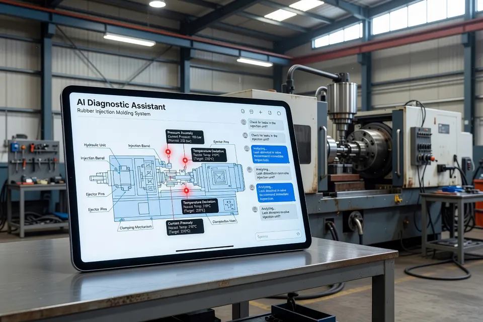 Operator accessing AI chatbot for equipment troubleshooting - plascentral.com