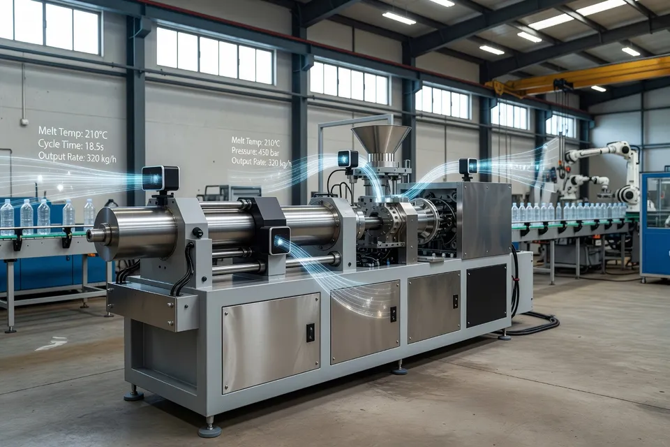 Clip-on sensors capturing blow molder performance data - plascentral.com