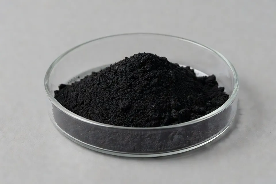 Recovered carbon black sample produced from end-of-life tires - plascentral.com