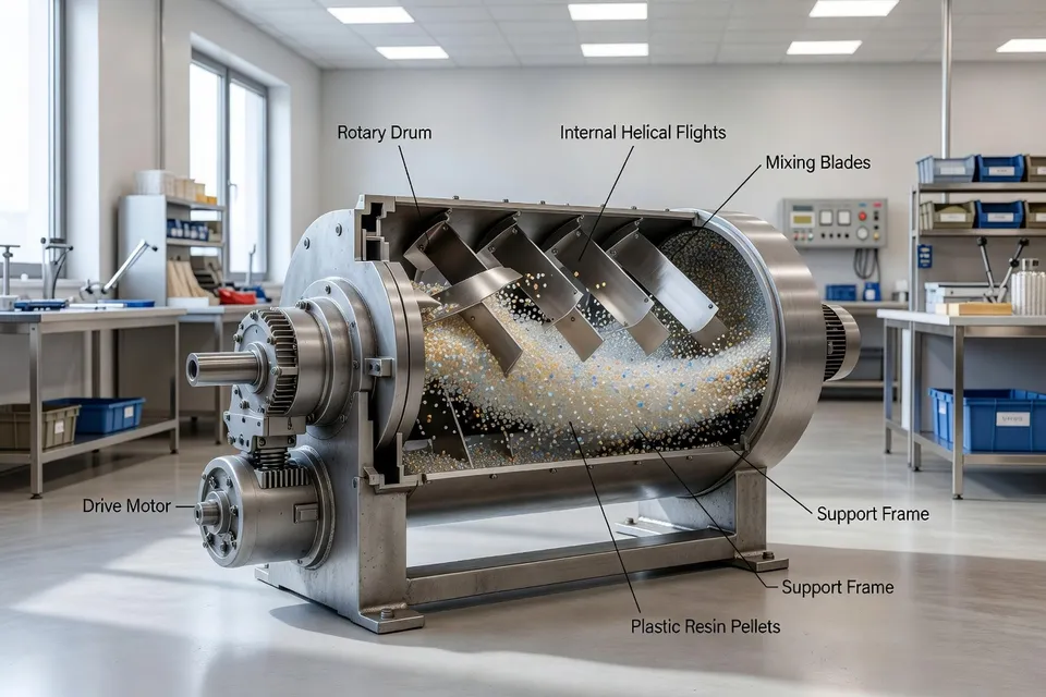 Rotary batch mixer achieving uniform plastic resin blends - plascentral.com