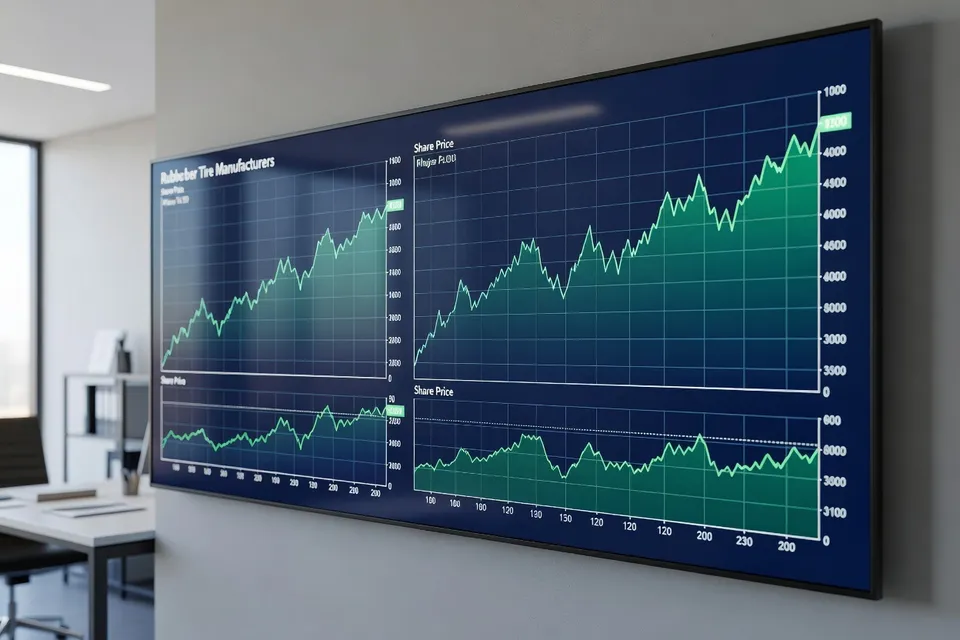 Stock price chart for major tire manufacturers in September 2026 - plascentral.com