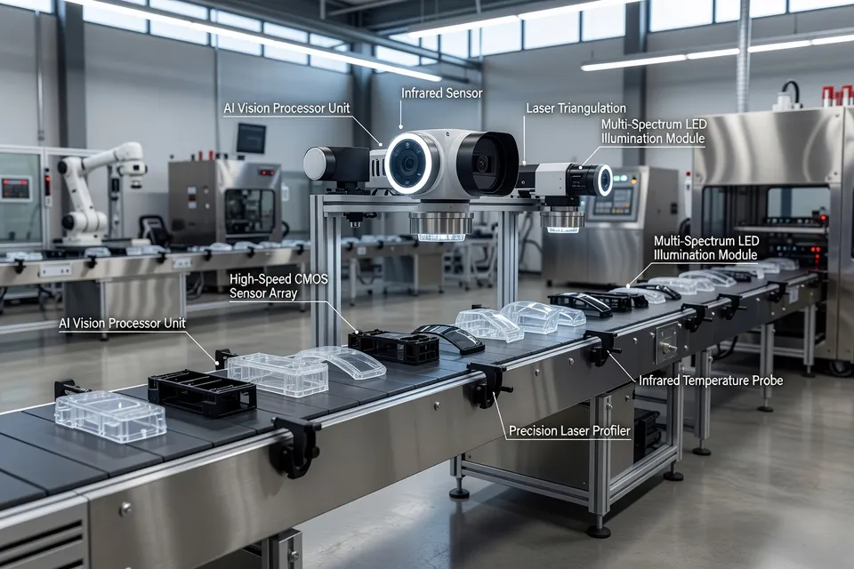 High-resolution AI vision inspecting plastic parts continuously - plascentral.com