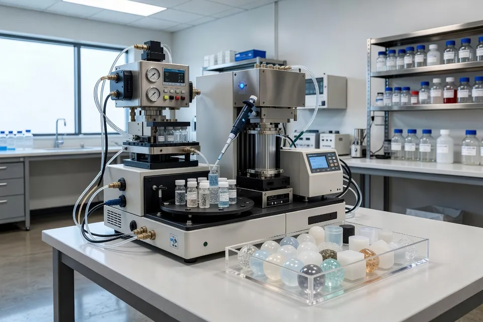 Equipo de laboratorio dispuesto para probar niveles de bisfenol A en muestras - plascentral.com