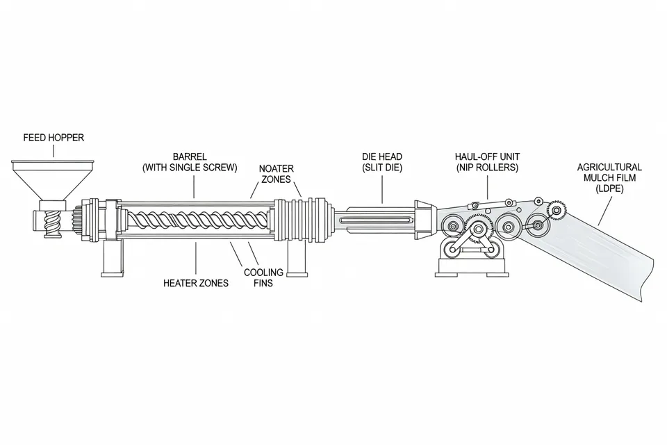 Équipement d'extrusion pour film de paillage conventionnel - plascentral.com