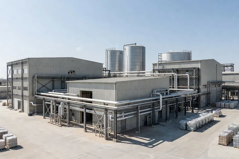 Vue extérieure d'une installation de production de copolyester de spécialité - plascentral.com