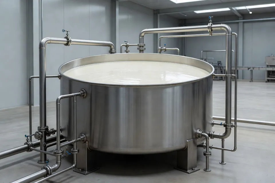 Industrial tanks holding bulk natural rubber latex at a storage site - plascentral.com