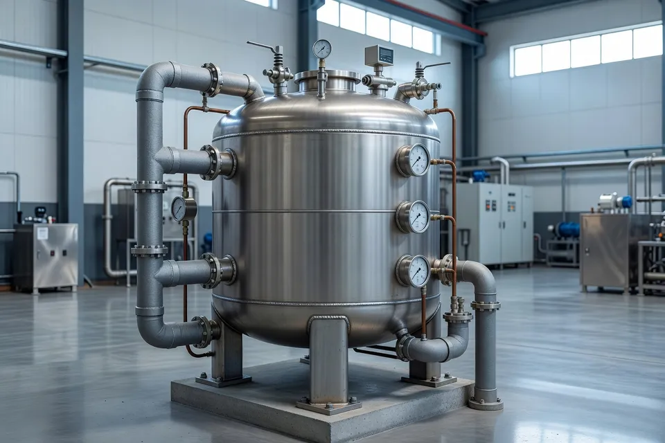 A PVC production reactor located inside an industrial plant facility - plascentral.com