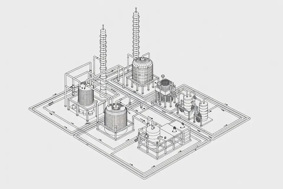 Detalle de una unidad de producción de propileno - plascentral.com
