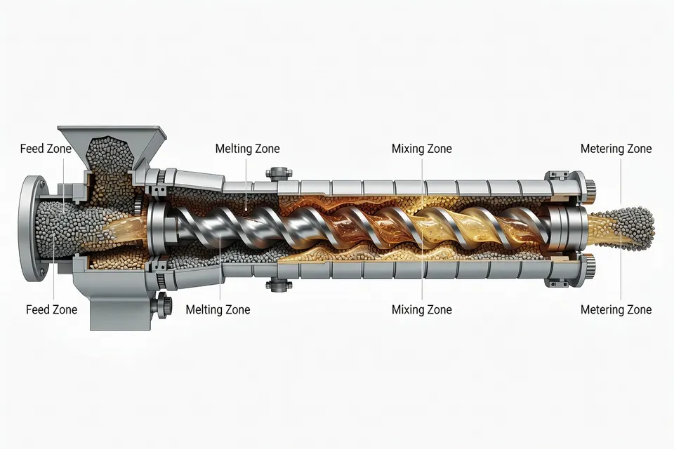 High-torque twin-screw extruder used for engineering plastics compounding - plascentral.com