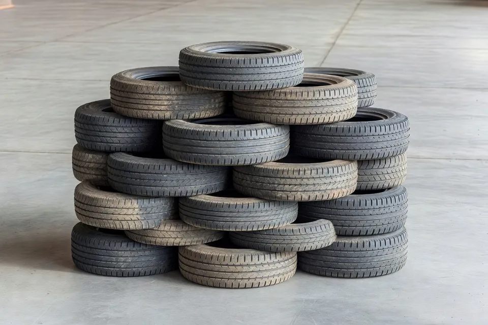 Neumáticos de caucho usados preparados para el reciclaje químico avanzado - plascentral.com