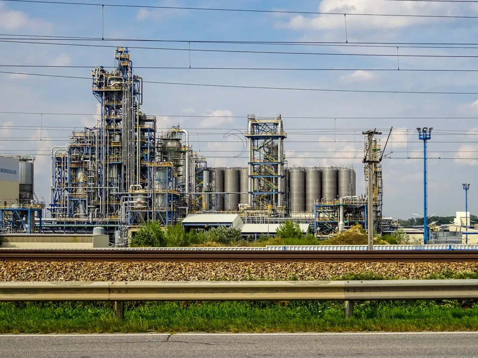 Polyethylene production facility with industrial pipes and storage tanks - Pexels