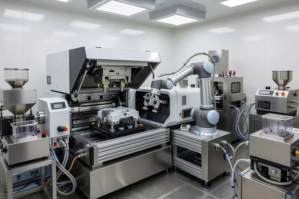 Compact side-entry robot designed for dense production cell layouts in plastics processing - plascentral.com