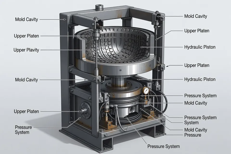 Production machinery operating on a tire factory floor - plascentral.com