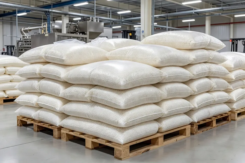 Bulk polymer resins stored in containers prior to processing - plascentral.com