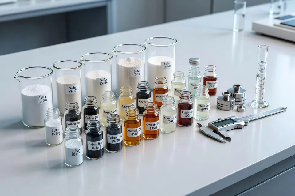 Échantillon d'additifs en caoutchouc utilisé dans le support de formulation technique - plascentral.com