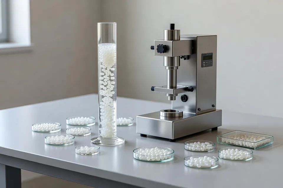 Échantillon de résine de polypropylène en cours de test de qualité - plascentral.com