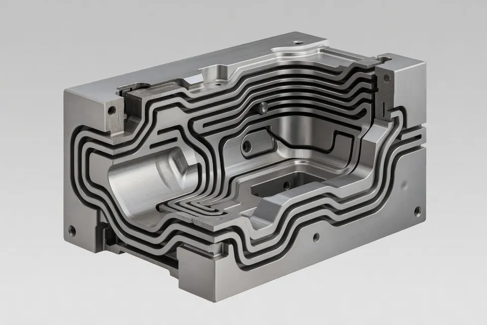 Conformally cooled insert following complex part contours - plascentral.com