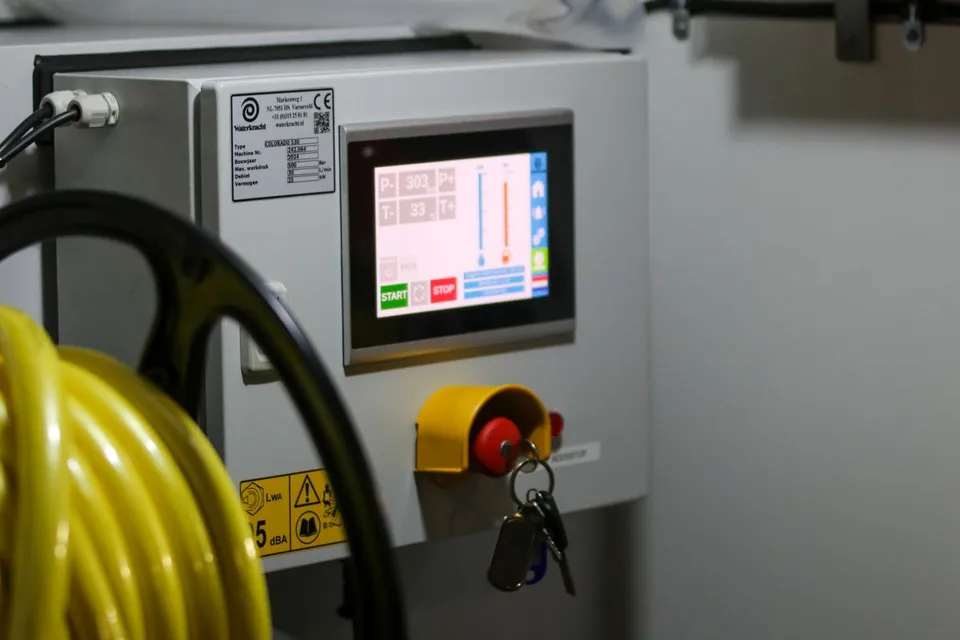 Industrial control panel with safety features and displays - Pexels