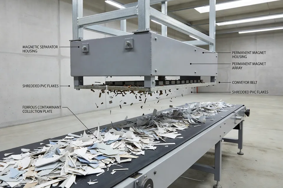 Magnetic separator protecting PVC regranulation equipment - plascentral.com
