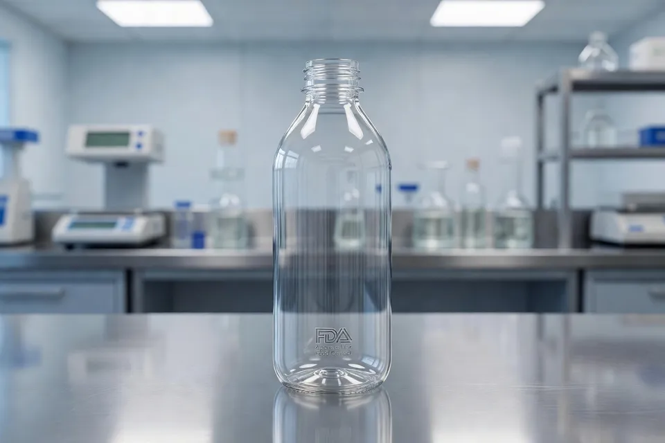 Transparent PET bottle designed and approved for safe food-contact packaging use - plascentral.com