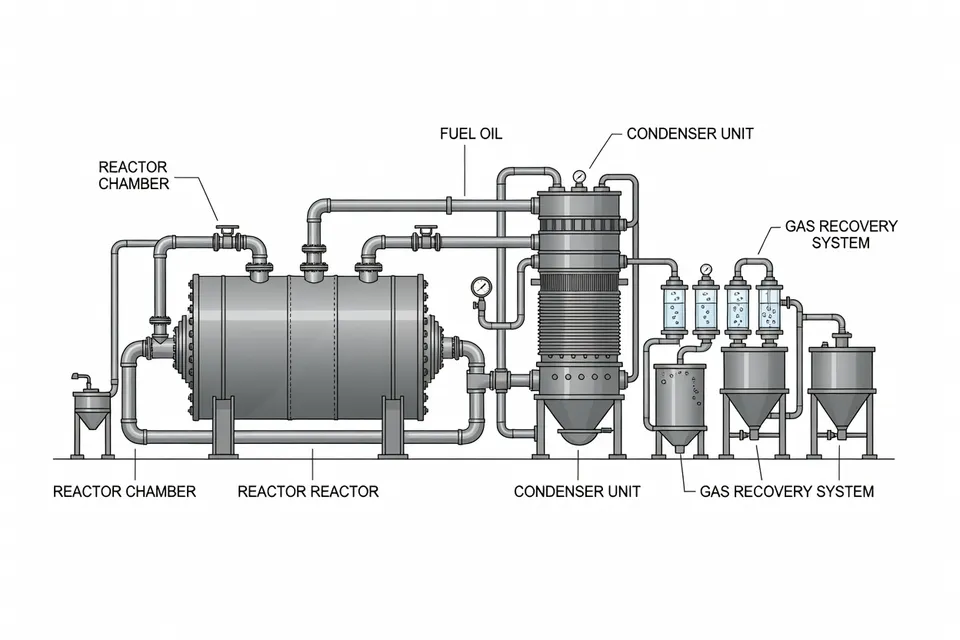 Un reactor de pirólisis de neumáticos utilizado en operaciones de reciclaje de caucho - plascentral.com