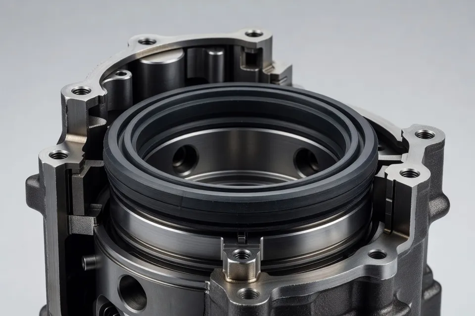Detailed view of an elastomer part used in industrial applications - plascentral.com